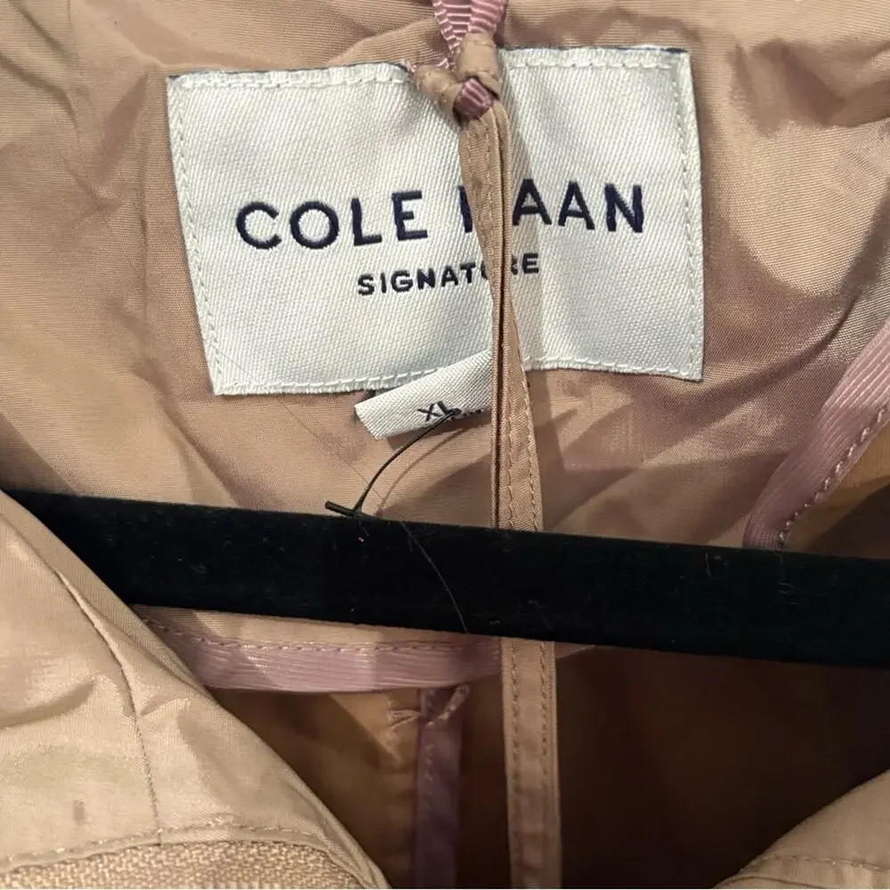 Cole Haan Camel Trench Coat with Water-Resistant‎ Fabric XL
